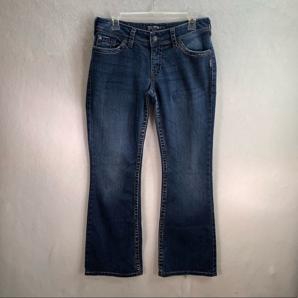 Womens Silver Suki Surplus Bootcut Denim Casual Jeans Size 29x30 Mid Rise